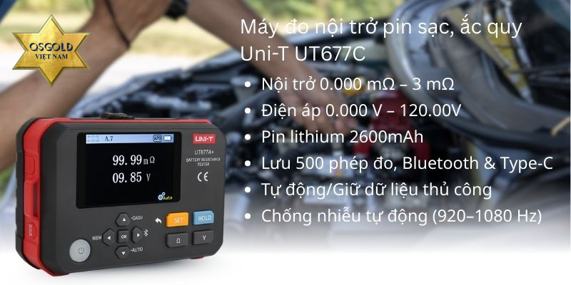 Máy đo nội trở pin sạc, ắc quy Uni-T UT677C Máy đo nội trở pin sạc, ắc quy Uni-T UT677C