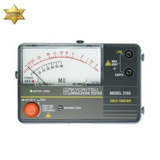 Đồng hồ đo điện trở cách điện Kyoritsu 3165 (500V/1000MΩ) Đồng hồ đo điện trở cách điện Kyoritsu 3165 (500V/1000MΩ)