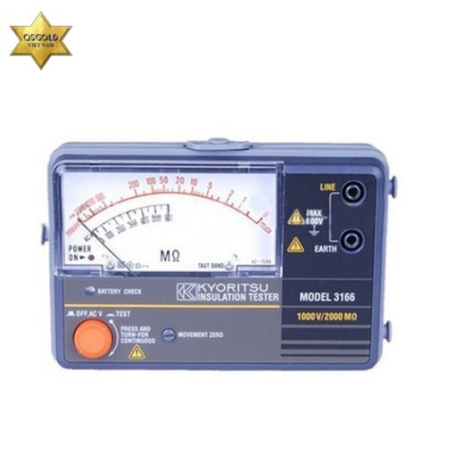 Kyoritsu 3166 máy đo điện trở cách điện 1000V, 2000Mohm Kyoritsu 3166 máy đo điện trở cách điện 1000V, 2000Mohm