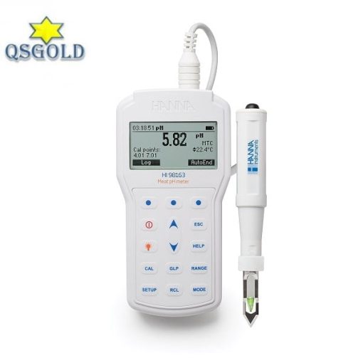 Máy đo pH, nhiệt độ của thịt cầm tay Hanna HI98163 Máy đo pH, nhiệt độ của thịt cầm tay Hanna HI98163