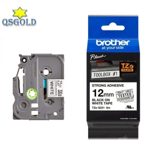 Băng nhãn siêu dính chữ đen, nền trắng Brother TZE-S231 (12mmx8m) Băng nhãn siêu dính chữ đen, nền trắng Brother TZE-S231 (12mmx8m)