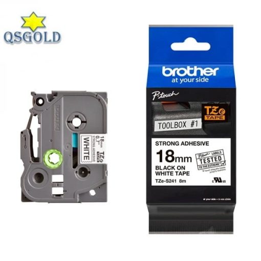 Băng nhãn siêu dính chữ đen, nền trắng Brother TZE-S241 (18mmx8m) Băng nhãn siêu dính chữ đen, nền trắng Brother TZE-S241 (18mmx8m)