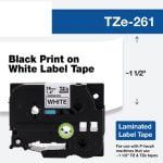 Nhãn in chữ đen trên nền trắng Brother TZe-261 (36mm x 8m​)