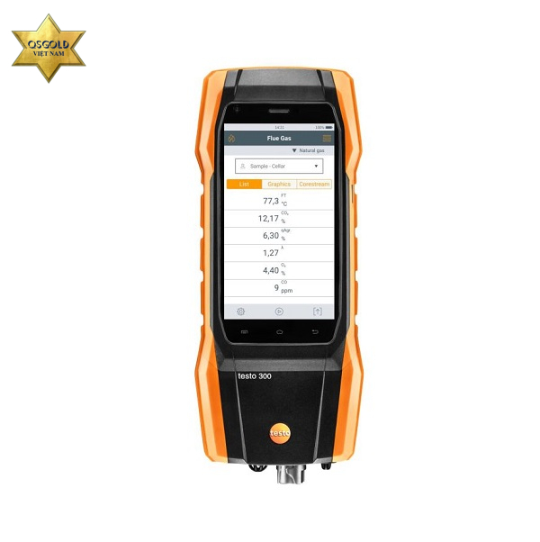 Testo 300 máy đo khí O2, NO, CO, nhiệt độ và chênh áp