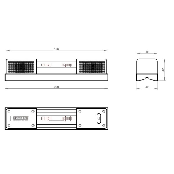 Nivo cân máy 200mm dạng thanh Roeckle 4020/200/KK