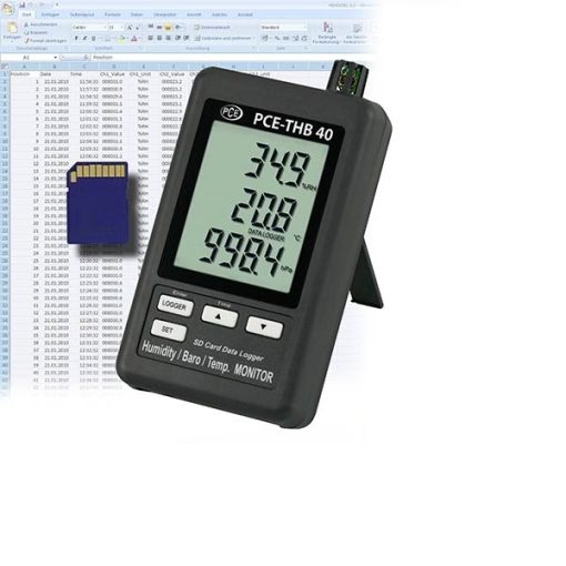 Nhiệt ẩm kế, áp suất data logger PCE THB 40