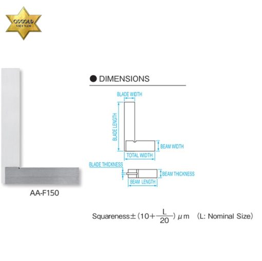 Thước vuông góc kiểu đế dày Niigata Seiki AA-F750 (750x400mm) Thước vuông góc kiểu đế dày Niigata Seiki AA-F750 (750x400mm)