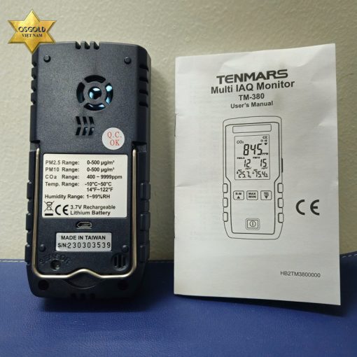Máy đo CO2, PM2.5, PM10, Nhiệt độ, Độ ẩm Tenmars TM380