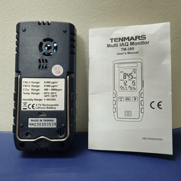Máy đo CO2, PM2.5, PM10, Nhiệt độ, Độ ẩm Tenmars TM380