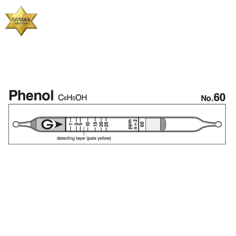 Ống phát hiện nhanh Phenol C6H5OH Gastec 60 (0.4~187ppm)