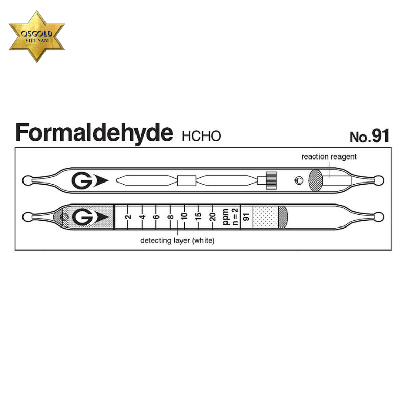 Ống phát hiện nhanh Formaldehyde HCHO Gastec 91 (2~100ppm)