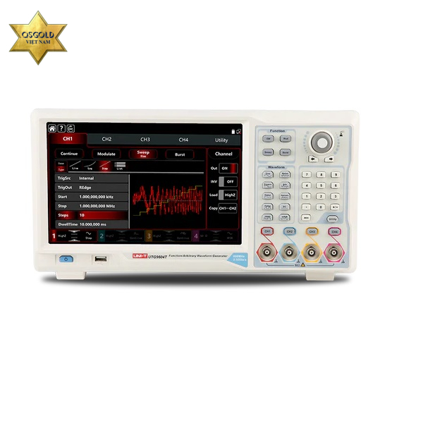 Máy phát xung tùy ý phát hàm UNI-T UTG9354T Máy phát xung tùy ý phát hàm UNI-T UTG9354T (350MHz, 2.5GSa/s, 64Mpts, 4-Kênh)